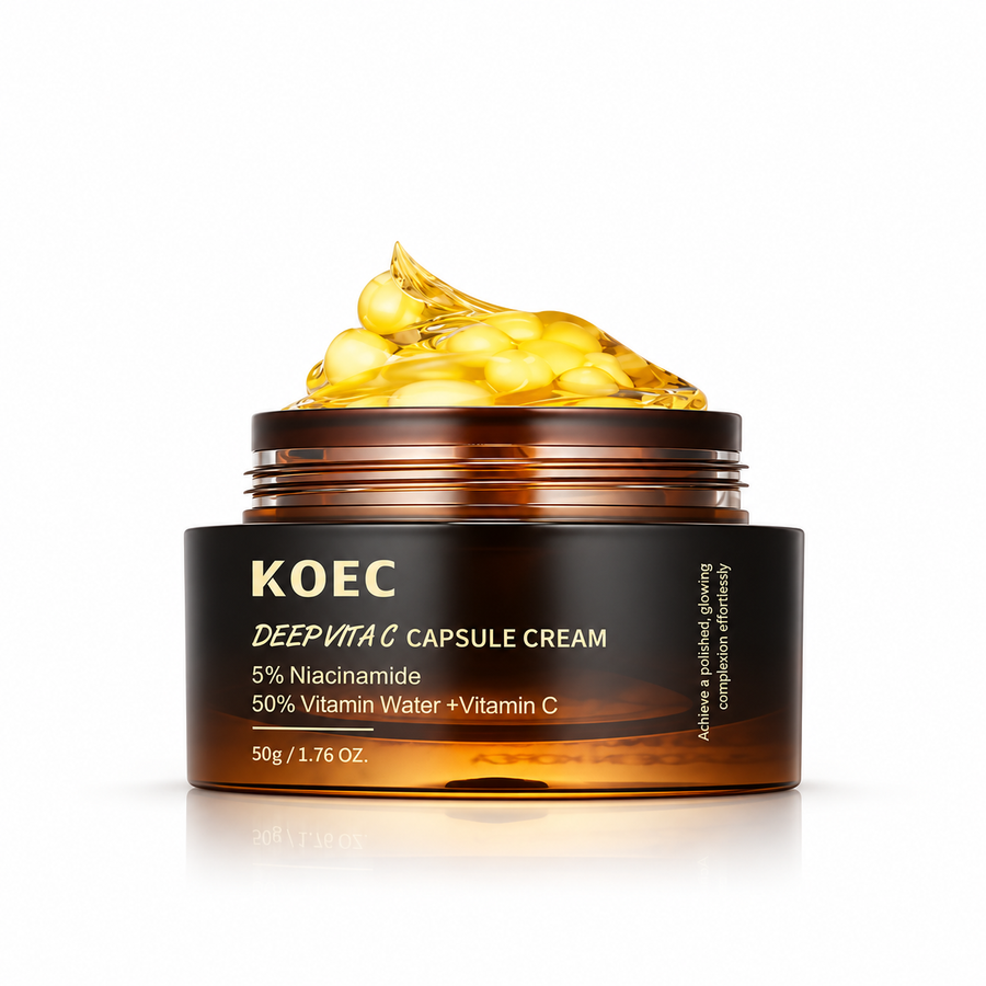 KOEC Deep Vita C Capsule Cream – PDRN, 5% Niacinamide,  Vitamine C, Intensieve glow, hydratatie, Egale huid en Verwijderen van pigment vlekken/ Zonnevlekken(50g)