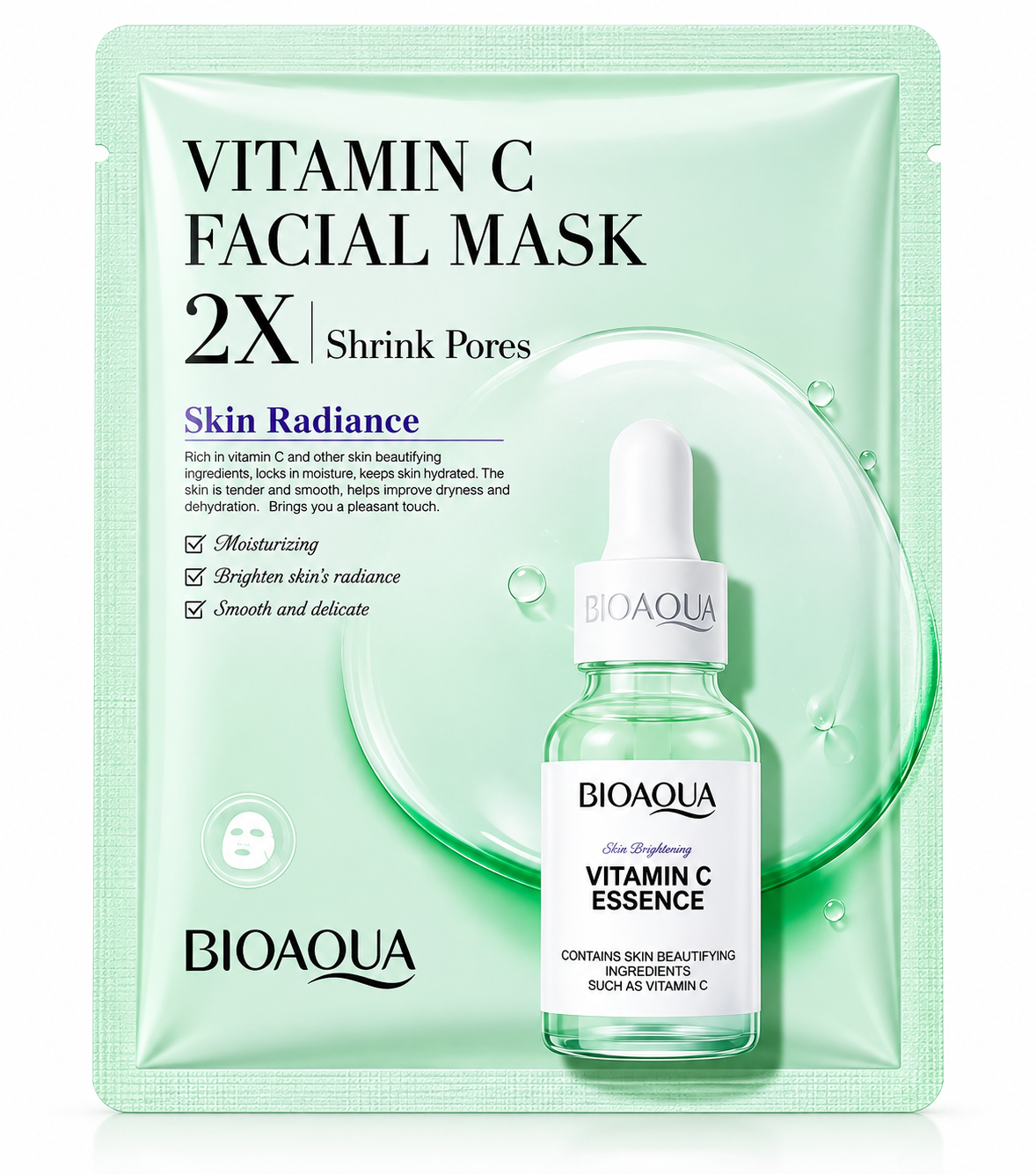 BIOAQUA Vitamin C Shrink pores Facial Mask – Skin Radiance 5 stuks