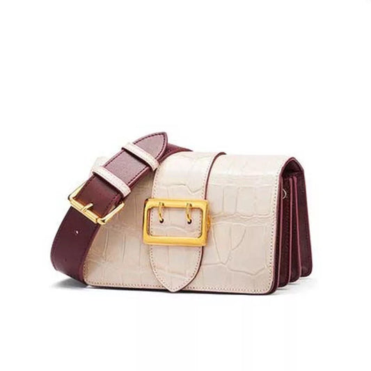 Alligator leather shoulderbag, Creme 'City'