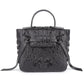 Crocodile leather Tote, Black 'NY'