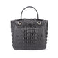 Crocodile leather Tote, Black 'NY'