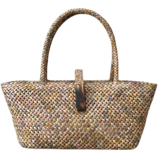 Snake leather beach handbag, 'Palm'