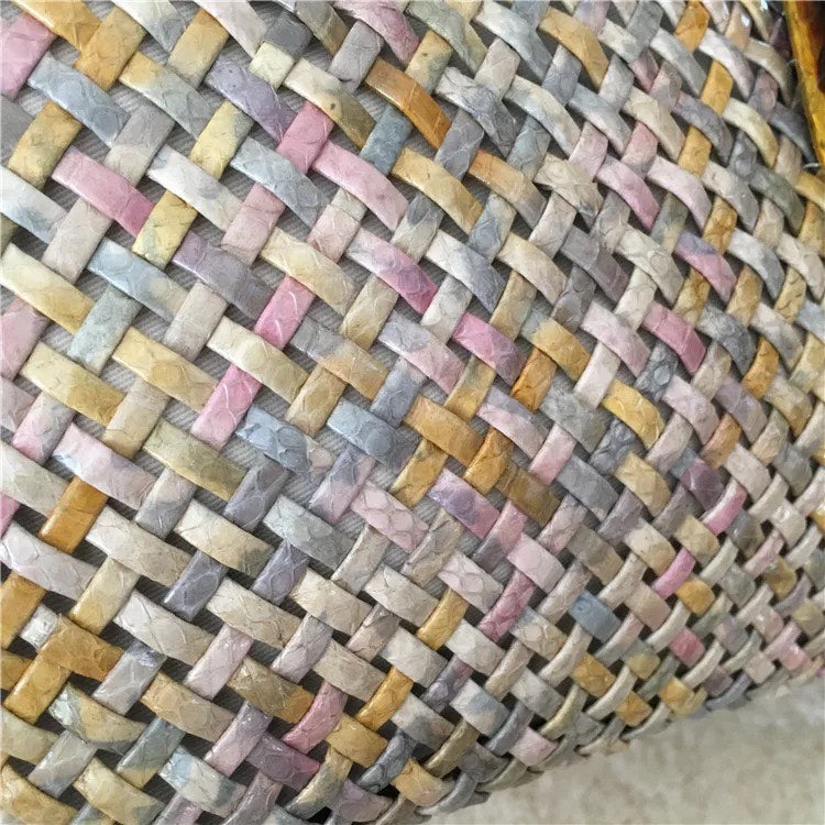 Snake leather beach handbag, 'Palm'