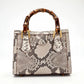 Snake leather Tote, Bamboo creme 'Onix'