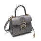 Ostrich leather handbag, Grey 'Miami'