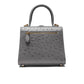 Ostrich leather handbag, Grey 'Miami'